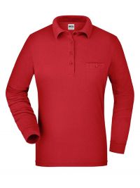 Ladies Workwear Polo Shirt Pocket Longsleeve Essential